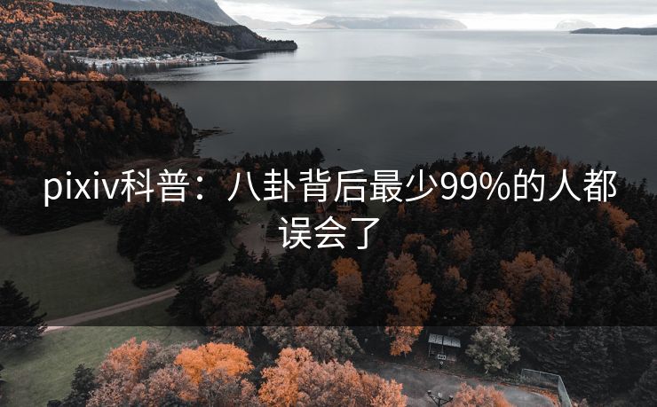 pixiv科普：八卦背后最少99%的人都误会了